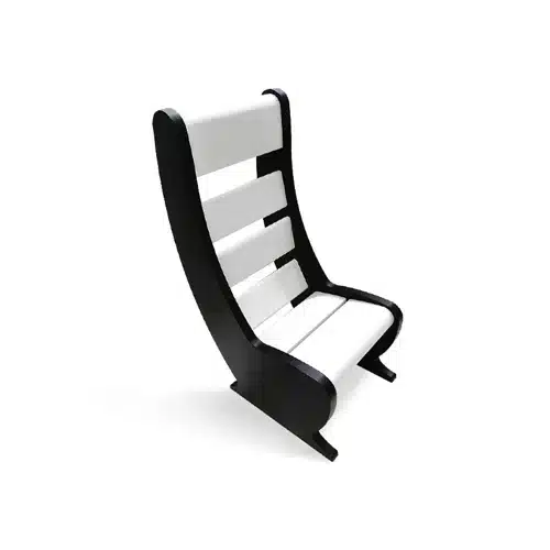 Panca singola seduta bainca e nera di design