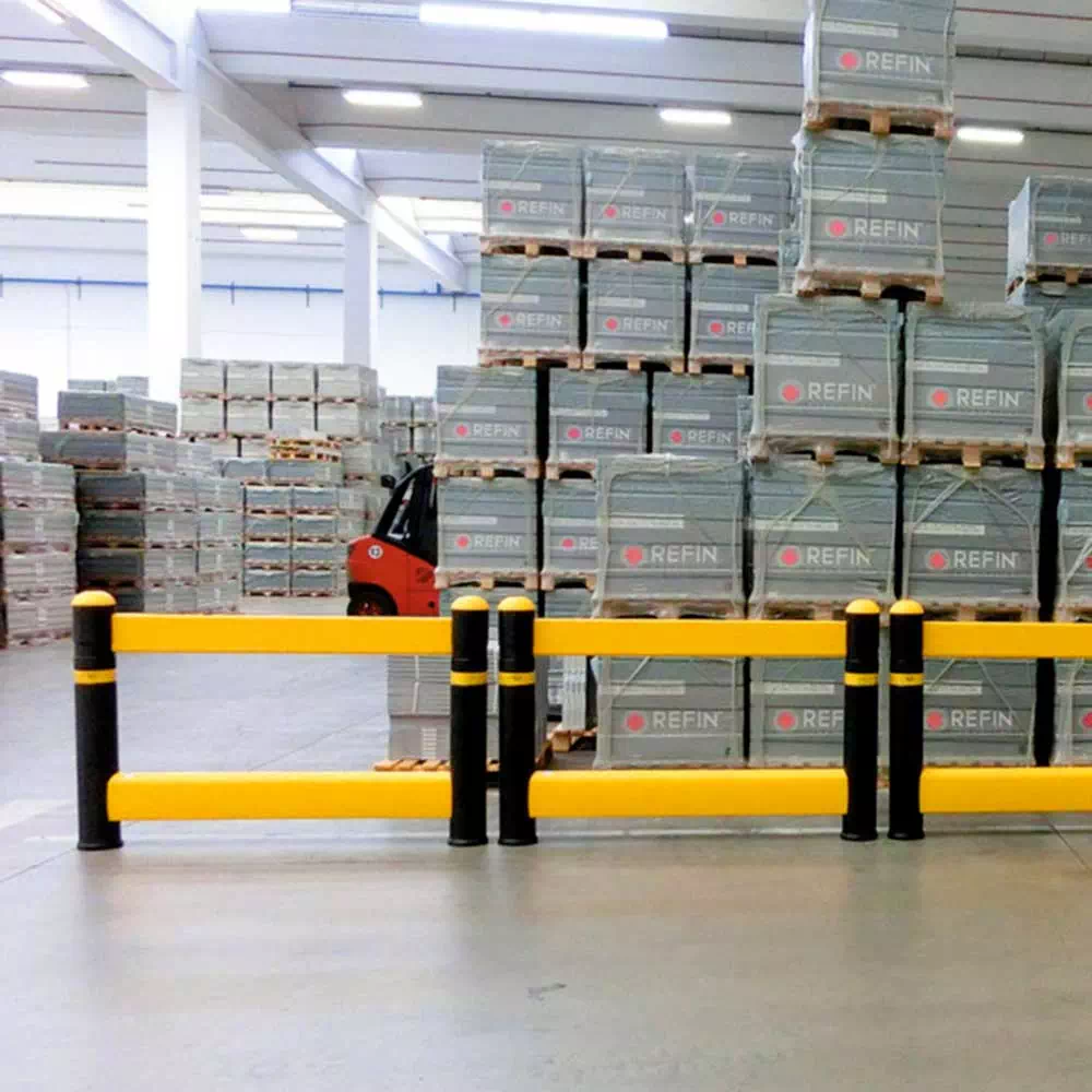 dynamic-impact-protection-barrier-BAUC-installed-in-goods-storage-warehouse